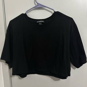 Essentials Classic Black Crop Top